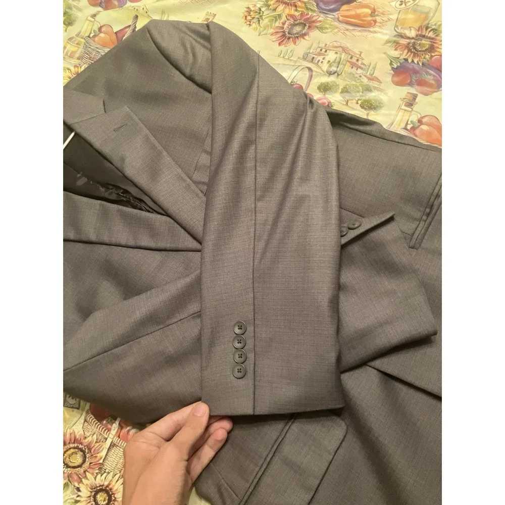 JOS A BANK 1905 Tailored Fit Suit Men's 44R Gray 100% WOOL Travelers